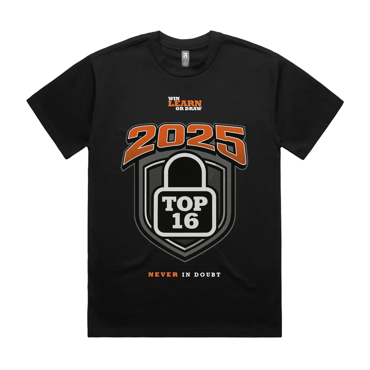 Black front flat lay