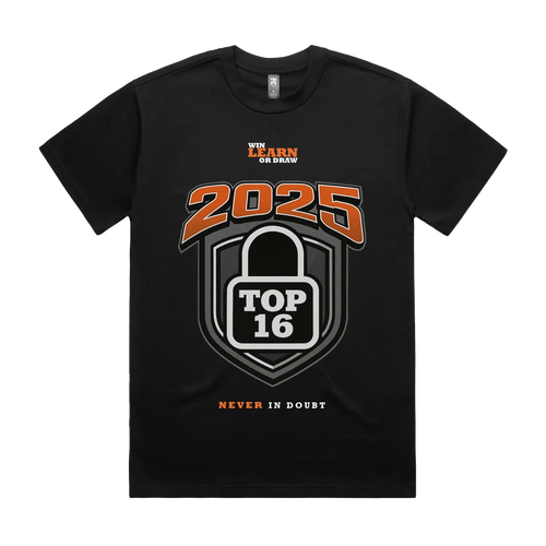 Black front flat lay